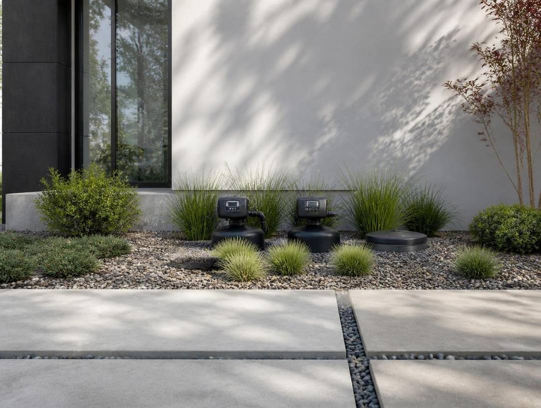 Whole house system buried and hidden in the landscaping